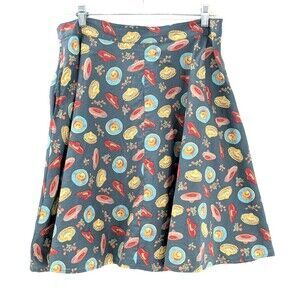 Dangerfield Sombreros Mexican Fiesta Retro Mod Cotton Mini Circle Skirt US SZ 14